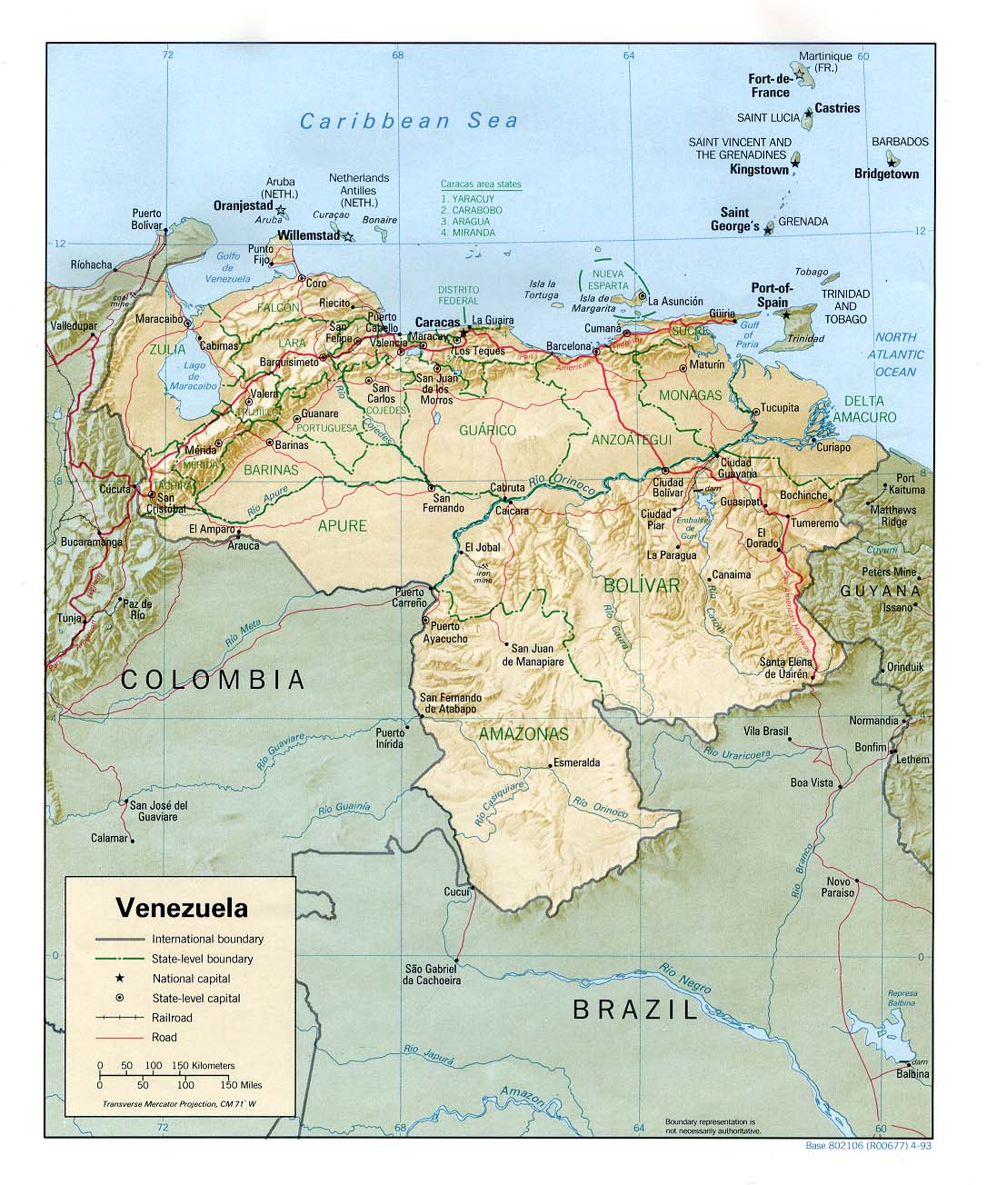 Mapa de Relieve de Venezuela (1993)