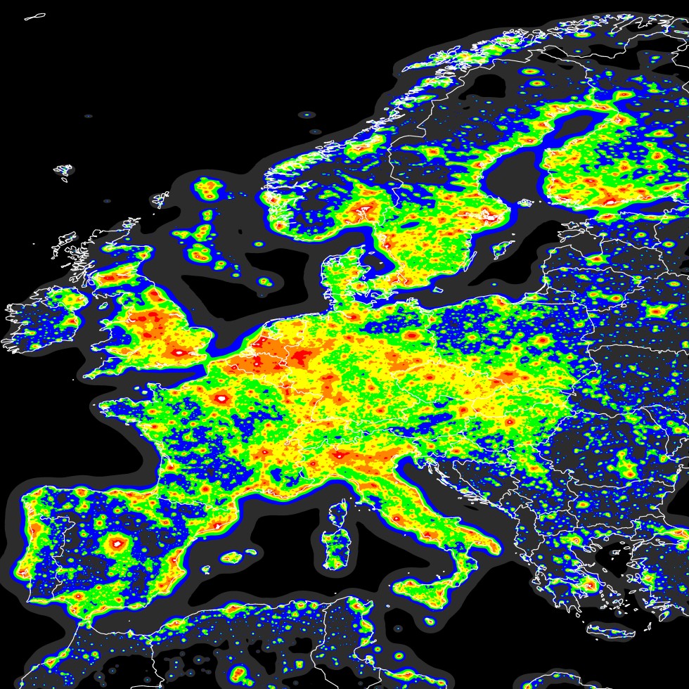 Mapa Lumnico de Europa (1996-97)